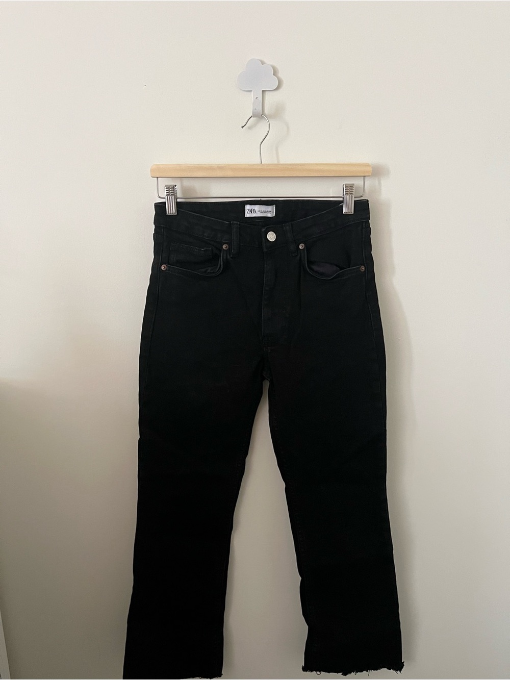 Zara Black Wash Raw Hemmed Jeans